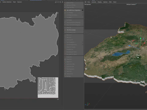 Cambodia Terrain Map 3D Model