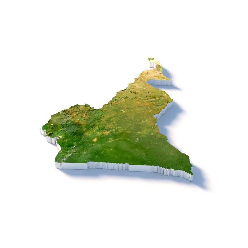 Cameroon Terrain Map 3D Model .c4d .max .obj .3ds .fbx .stl .blend 