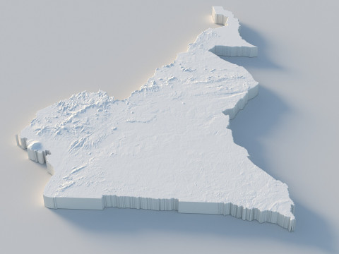 Cameroon Terrain Map 3D Model