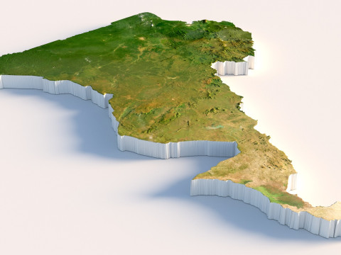 Cameroon Terrain Map 3D Model