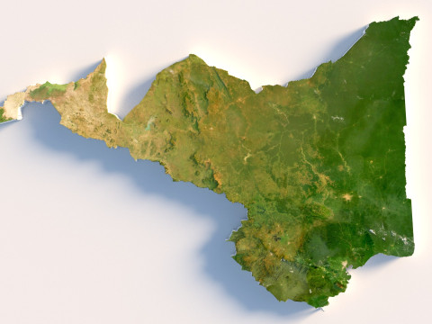 Cameroon Terrain Map 3D Model