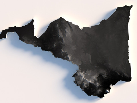 Cameroon Terrain Map 3D Model