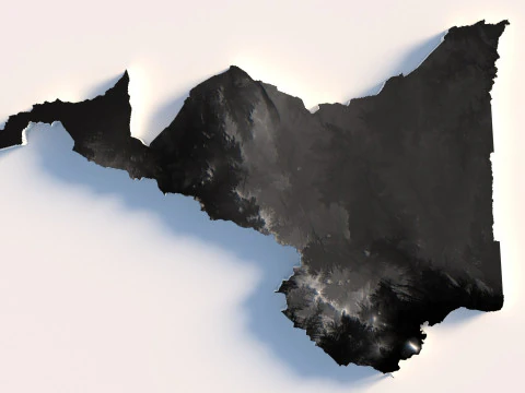 Cameroon Terrain Map 3D Model