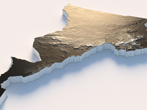 Cameroon Terrain Map 3D Model