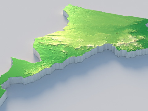 Cameroon Terrain Map 3D Model