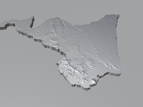 Cameroon Terrain Map 3D Model