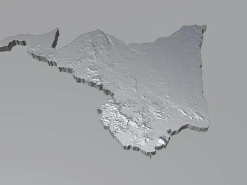 Cameroon Terrain Map 3D Model