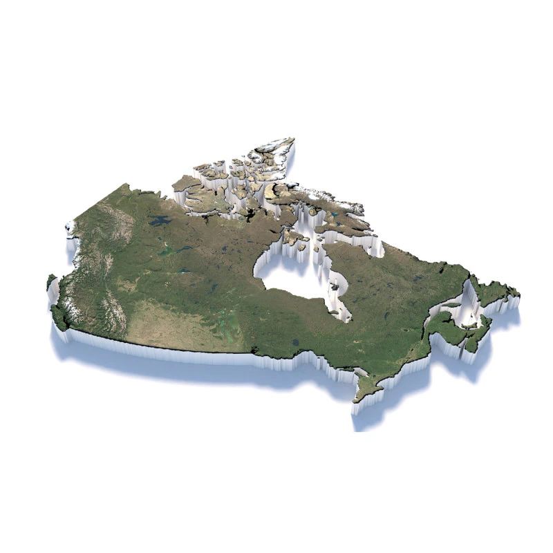 Canada Terrain Map 3D Model .c4d .max .obj .3ds .fbx .stl .blend 
