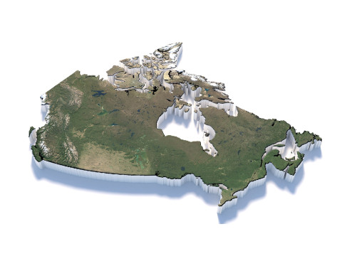 Canada Terrain Map 3D मॉडल