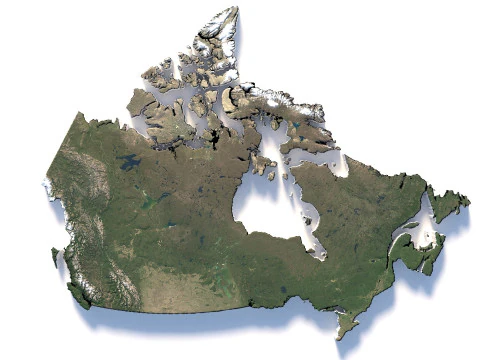 Canada Terrain Map 3D Model