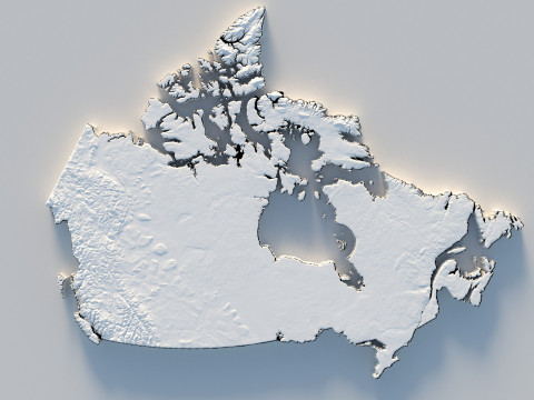 Canada Terrain Map 3D 모델