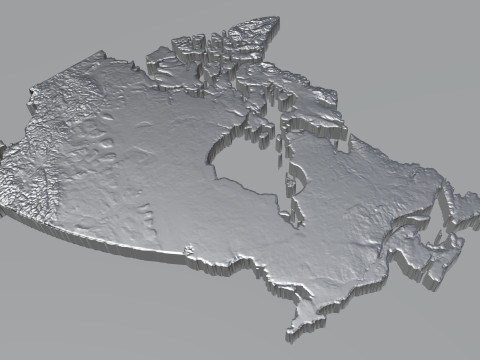 Canada Terrain Map 3D 모델