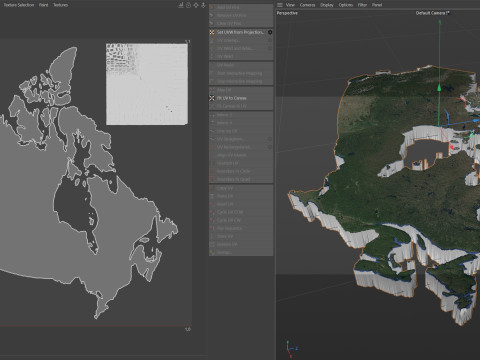 Canada Terrain Map 3D 모델