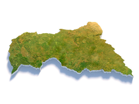 Central African Republic Terrain Map Modèle 3D