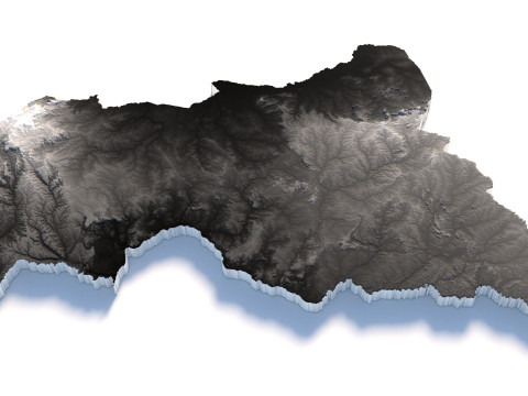 Central African Republic Terrain Map 3D Модель