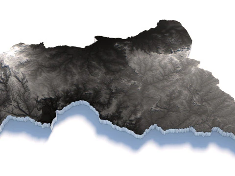 Central African Republic Terrain Map 3D Model