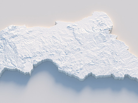 Central African Republic Terrain Map 3D Модель