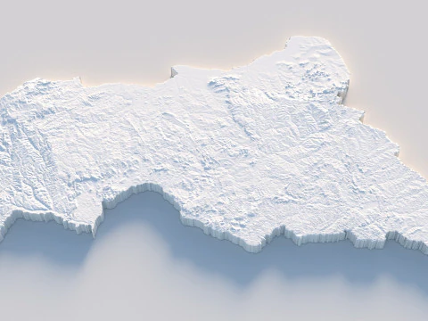 Central African Republic Terrain Map 3D Model