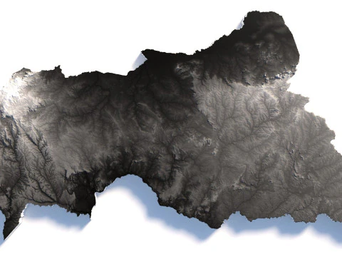 Central African Republic Terrain Map 3D Model