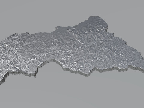 Central African Republic Terrain Map 3D Модель