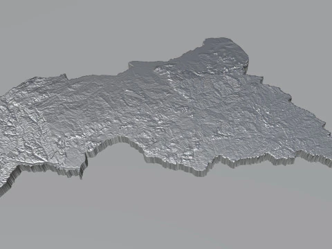 Central African Republic Terrain Map 3D Model