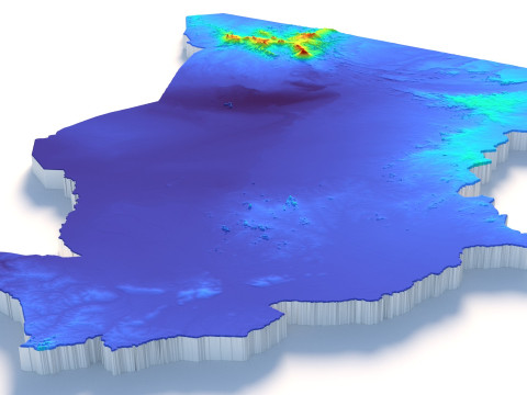 Chad Tchad Terrain Map 3D 모델