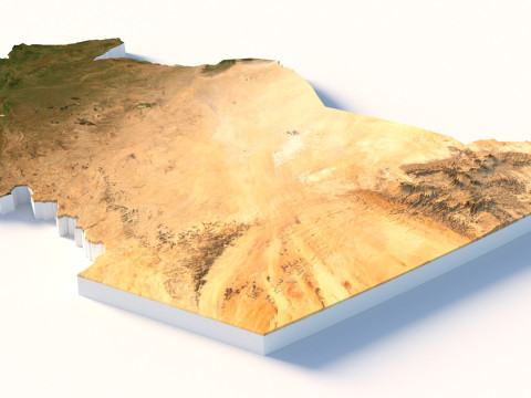 Chad Tchad Terrain Map 3D 모델