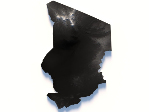 Chad Tchad Terrain Map 3D 모델