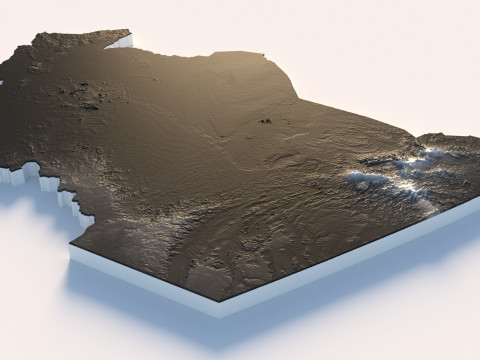 Chad Tchad Terrain Map 3D 모델