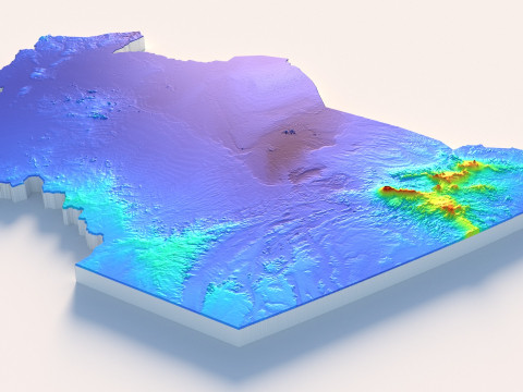 Chad Tchad Terrain Map 3D 모델