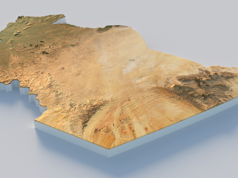 Chad Tchad Terrain Map 3D 모델