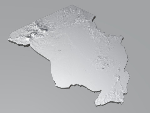 Chad Tchad Terrain Map 3D 모델
