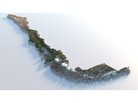 Chile Terrain Map Modèle 3D
