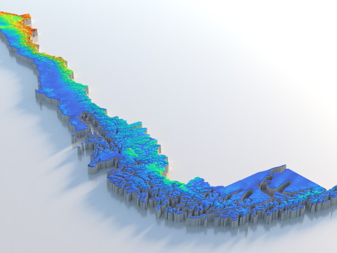 Chile Terrain Map 3D Model