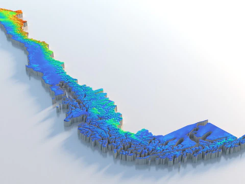 Chile Terrain Map 3D Model