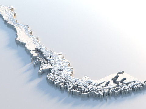 Chile Terrain Map 3D Model