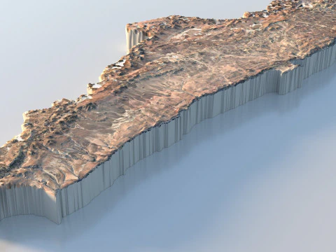 Chile Terrain Map 3D Model