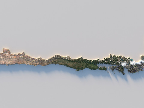 Chile Terrain Map 3D Model