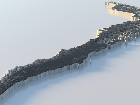 Chile Terrain Map 3D Model