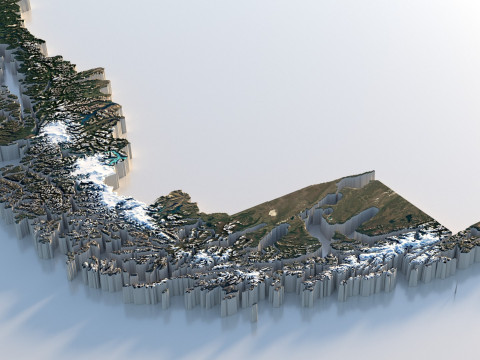 Chile Terrain Map 3D Model