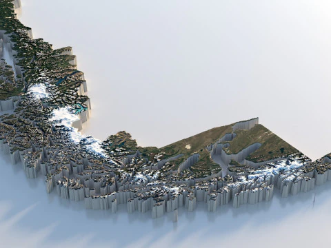 Chile Terrain Map 3D Model