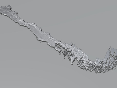 Chile Terrain Map 3D Model