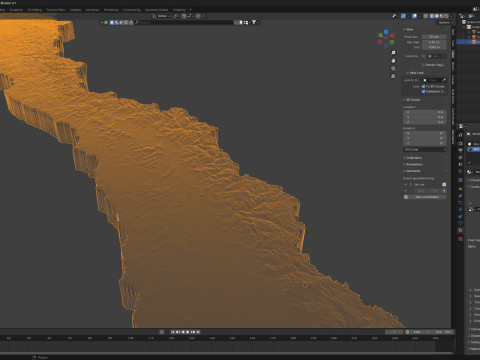 Chile Terrain Map 3D Model