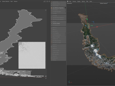 Chile Terrain Map 3D Model