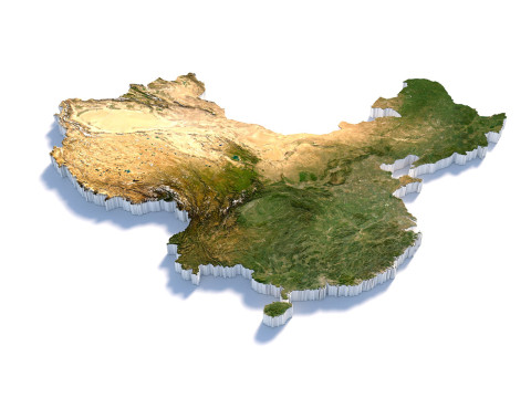 China Terrain Map 3D 모델