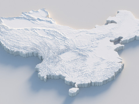 China Terrain Map 3D Model