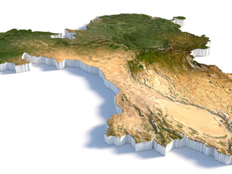 China Terrain Map 3D Model