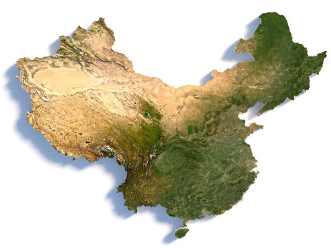 China Terrain Map 3D Model