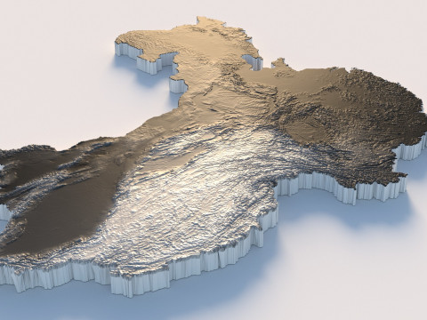 China Terrain Map 3D Model