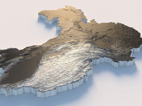 China Terrain Map 3D Model
